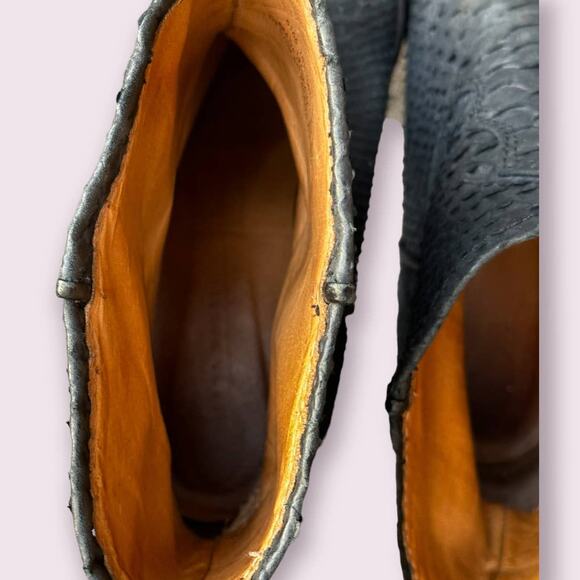 Zara Black Textured Ankle Boots - Picture 9 of 11